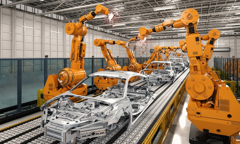 Inflação na preço de produção, na foto robôs industriais trabalhando